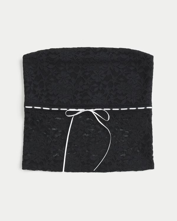 All-Over Lace Tube Top | Hollister (UK)