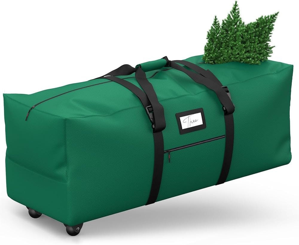 Rolling Christmas Tree Storage Bag, Fits Up to 9 ft Artificial Xmas Disassembled Trees. Extra Lar... | Amazon (US)