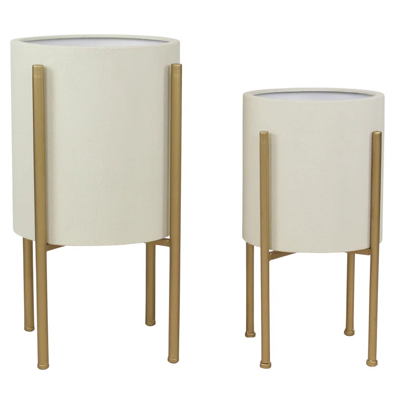 Manhasset 2-Piece Metal Pot Planter Set | Wayfair North America