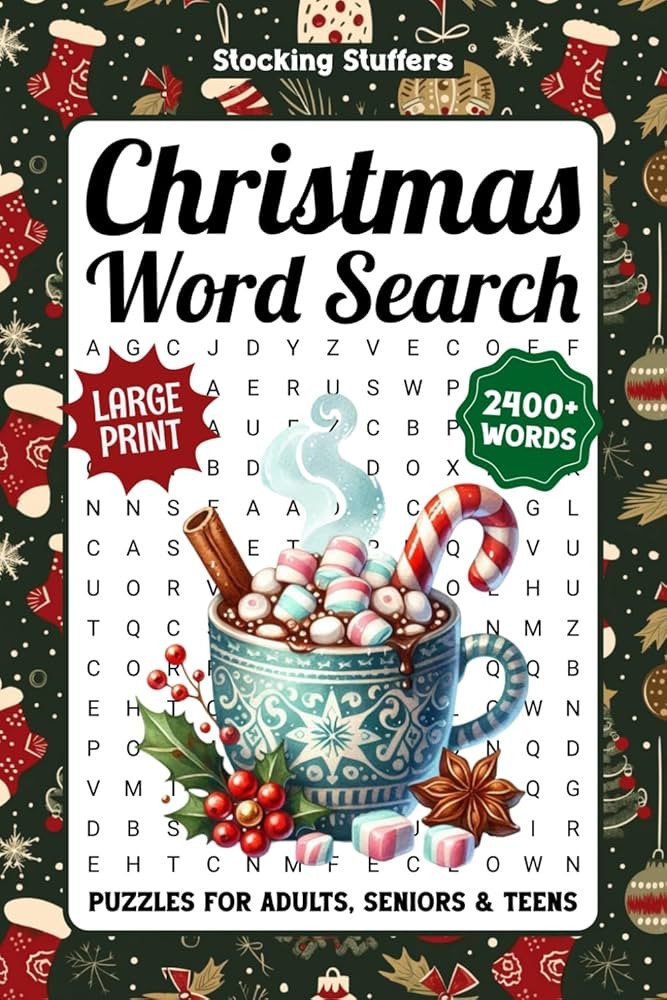 Christmas Word Search Puzzles For Adults Large Print: 2400+ Winter Holiday Themed Words To Find, ... | Amazon (US)