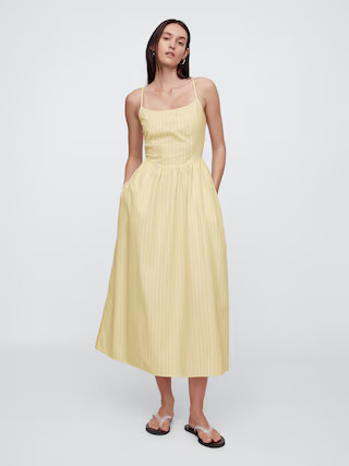 Print Scoopneck Midi Dress | Gap Factory