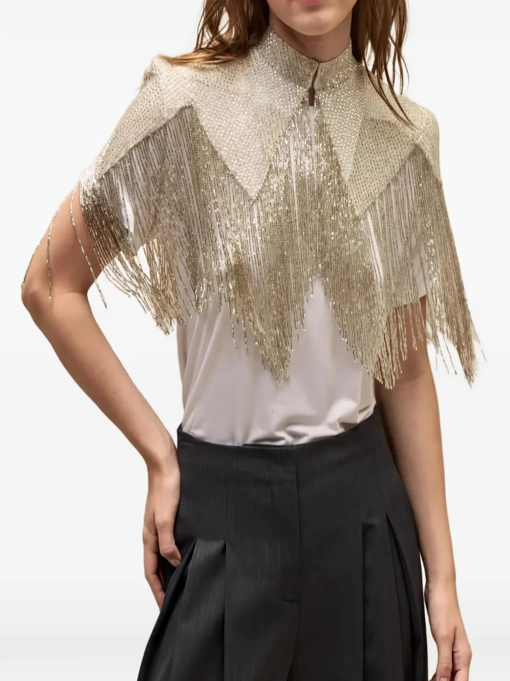 Beaded topper cape | Farfetch Global