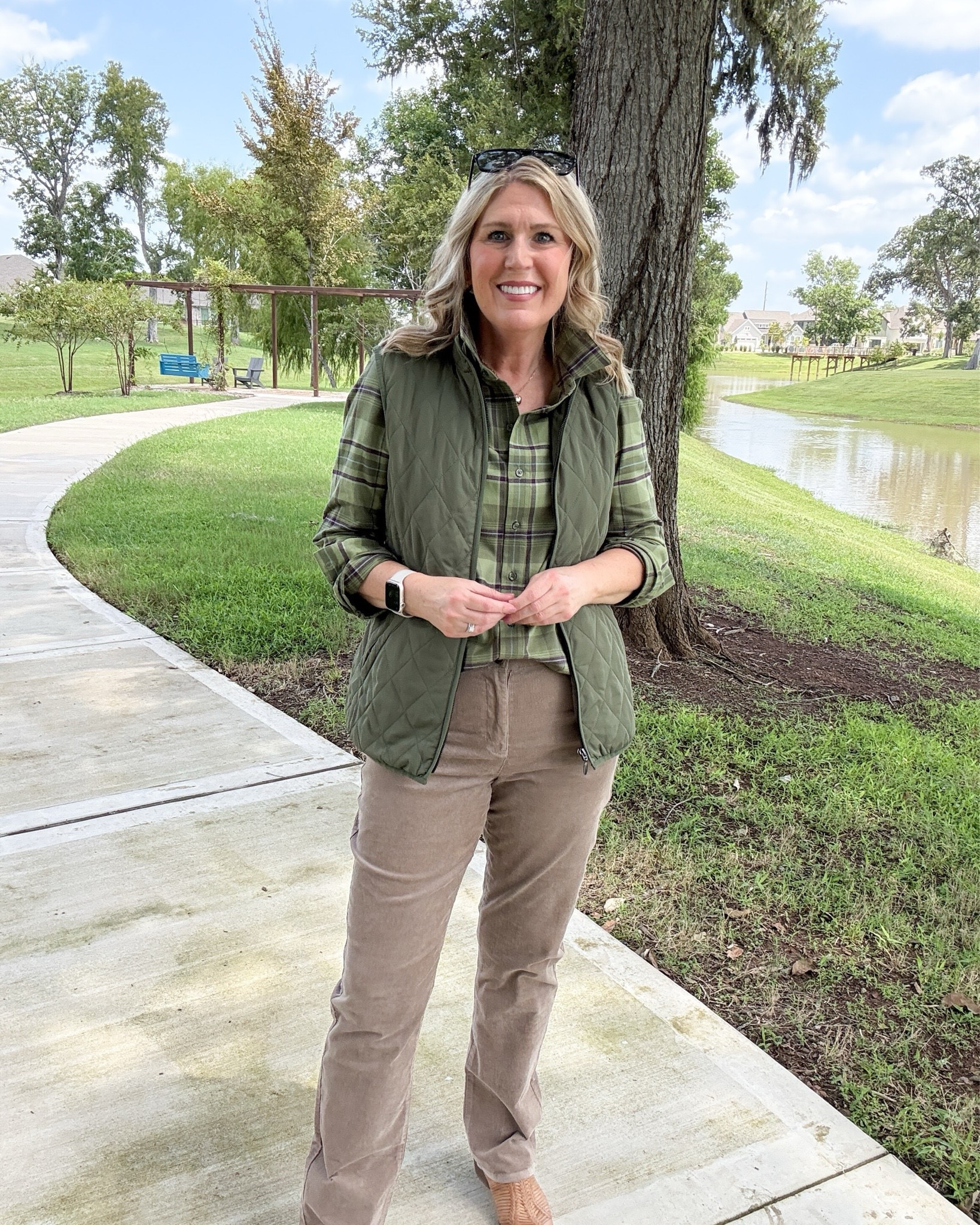 Flannel has a relaxed fit. It runs true to size.
Quilted vest has a relaxed fit. Runs true to size. 
Corduroy pants run true to size. They are stretchy. They have a slim straight silhouette. ♥️

#LTKShoeCrush #LTKParties #LTKStyleTip #LTKItBag

#LTKBeauty #LTKTravel #LTKHoliday #LTKSaleAlert #LTKWorkwear #LTKFindsUnder100 #LTKOver40 #LTKPetite #LTKGiftGuide #LTKFindsUnder50 #LTKPlusSize #LTKootd #LTKMidsize #LTKSeasonal
