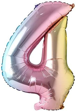 40 inch Rainbow Gradient Colorful Big Size Number Foil Helium Balloons Birthday Party Celebration... | Amazon (US)