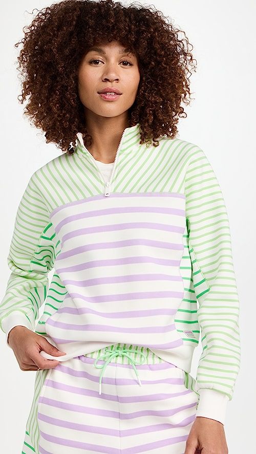 Striped Relaxed-Fit Half-Zip Sweater | Shopbop