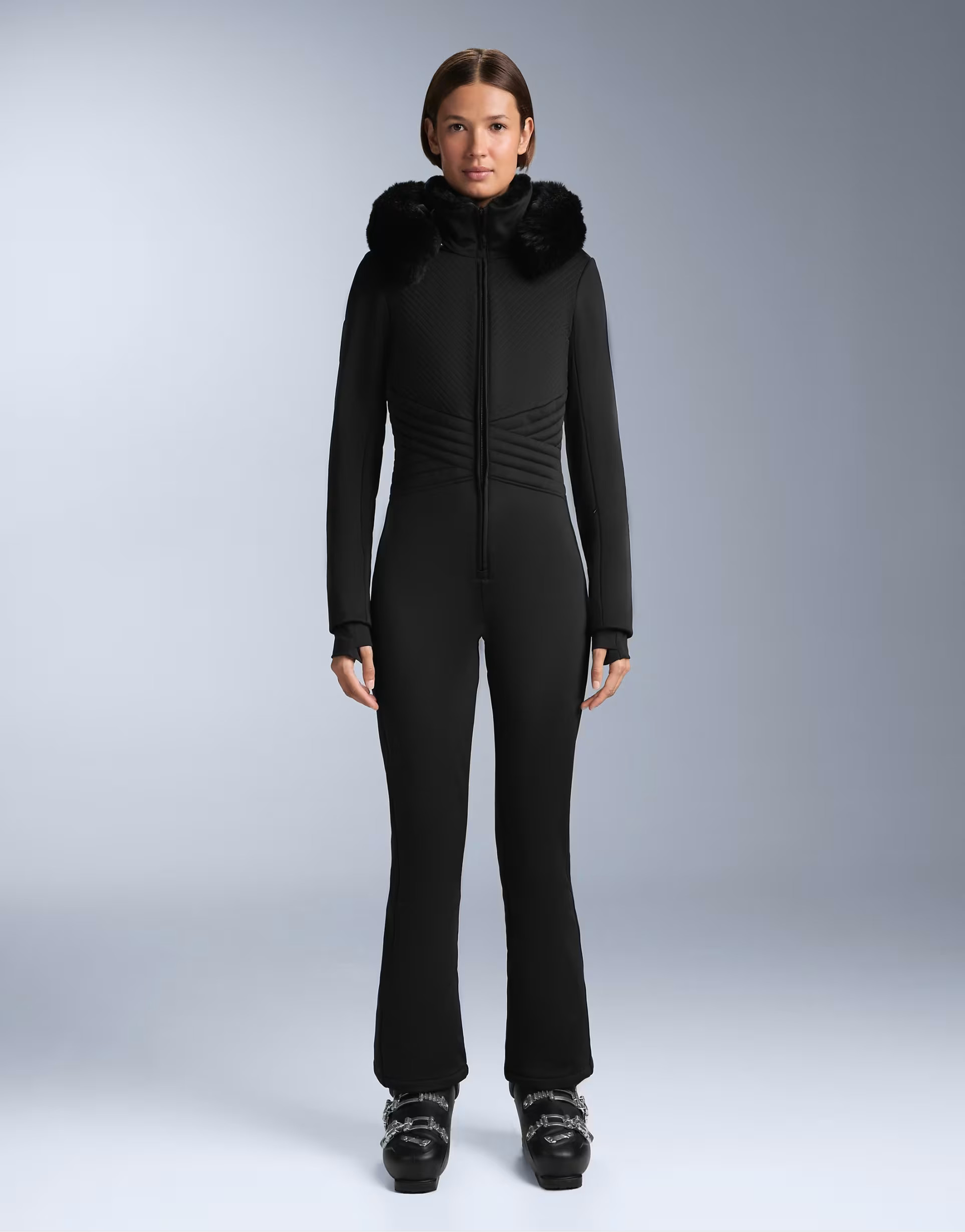 OYSHO water-resistant fitted stretch ski jumpsuit in black | ASOS (Global)