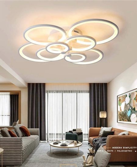 Ceiling Light Modern Ring Circle Flush Mount Ceiling Lamp. I have this ring light in my room and love it! It dims and has three different color options with warm, bright, and neural tones. 

Chandelier Bedroom Kitchen Living Room Interior Decorative Lighting Fixture,8 rings

#LTKHome #LTKGiftGuide #LTKFamily