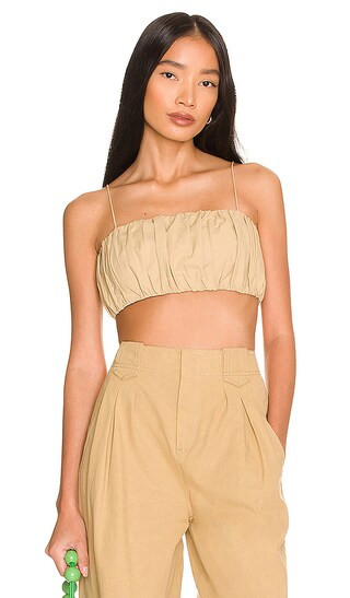 James Crop Top in Light Brown | Revolve Clothing (Global)