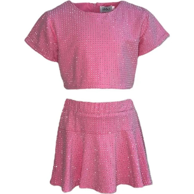 Lola + The Boys | Taylor Crystal Set (Pink, Size 14Y) | Maisonette | Maisonette