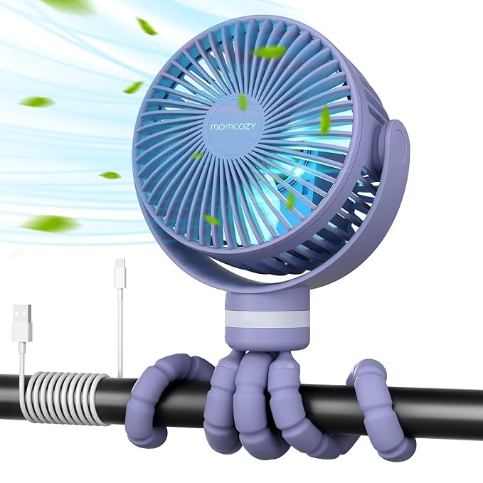 Momcozy 8000mAh Portable Stroller Fan, 27H Ultra-long Battery Life Detachable 4 Speed 360°Rotate... | Amazon (US)