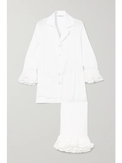 Arlekino ruffled chiffon-trimmed voile pajama set | NET-A-PORTER (US)