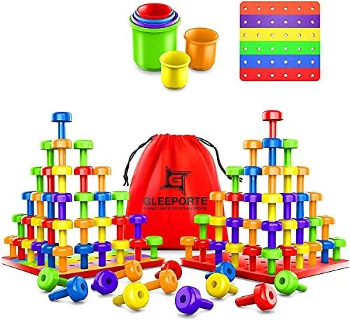 Stacking Peg Board Toy Set Jumbo Pack Montessori Occupational Therapy Fine Motor Skills For Toddl... | Walmart (US)