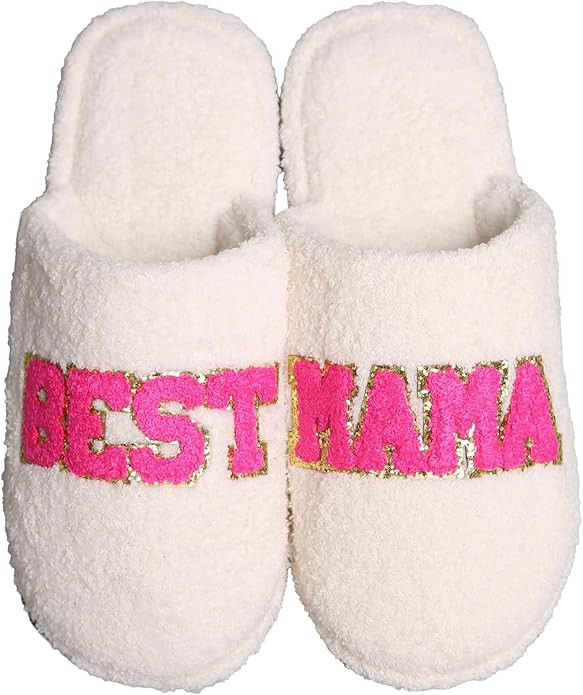 Funky Junque Cozy Slippers for Women Soft Plush Lightweight Polyester Smiley Face Closed Toe Luxu... | Amazon (US)