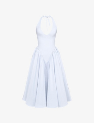 Marilyn Halter Stretch-Cotton Midi Dress | Selfridges