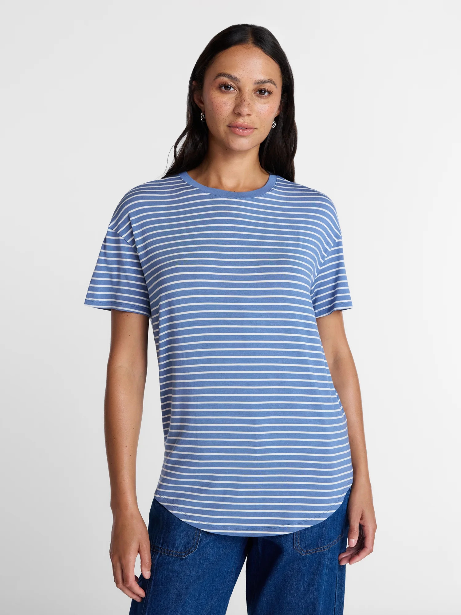 Time and Tru Women's Tunic Tee with Short Sleeves, Sizes XS-XXXL - Walmart.com | Walmart (US)