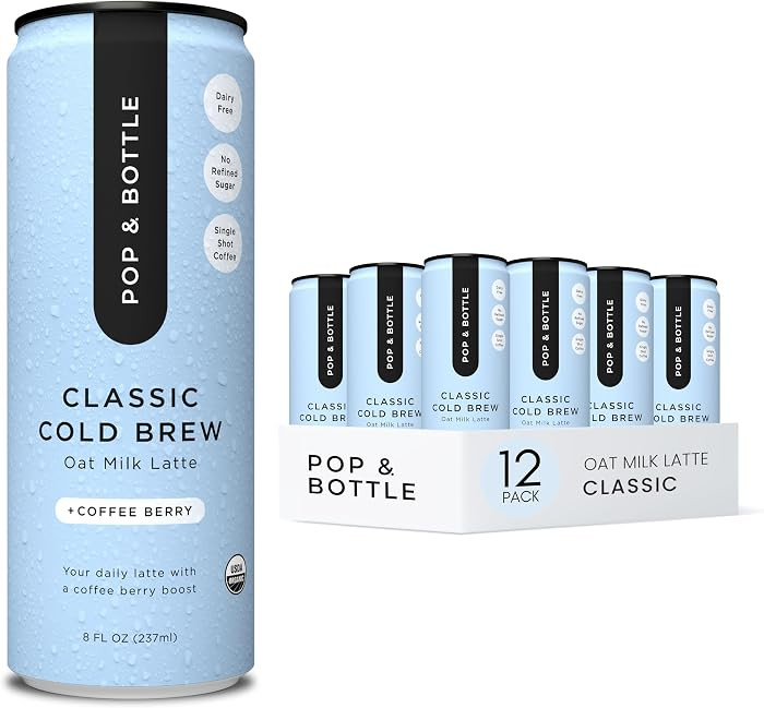 Pop & Bottle, Oat Milk Lattes - Cold Brew with Coffee Berry Antioxidants, MCT Oil, Organic, Dairy... | Amazon (US)