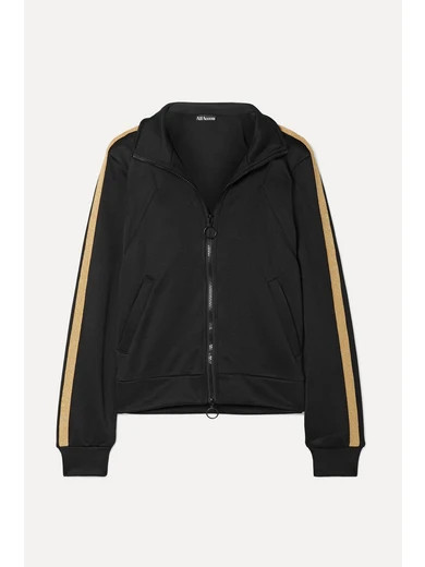 All Access - Tune Up Metallic Striped Stretch-jersey Track Jacket - Black | NET-A-PORTER (US)