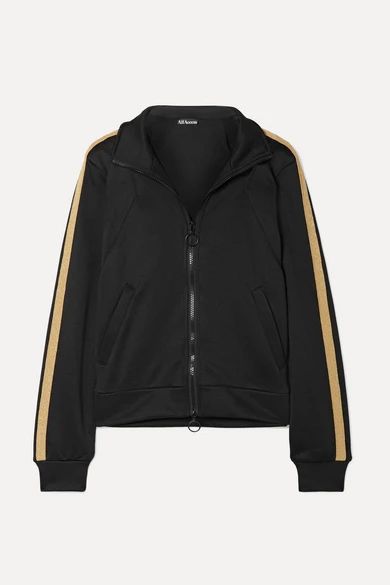 All Access - Tune Up Metallic Striped Stretch-jersey Track Jacket - Black | NET-A-PORTER (US)