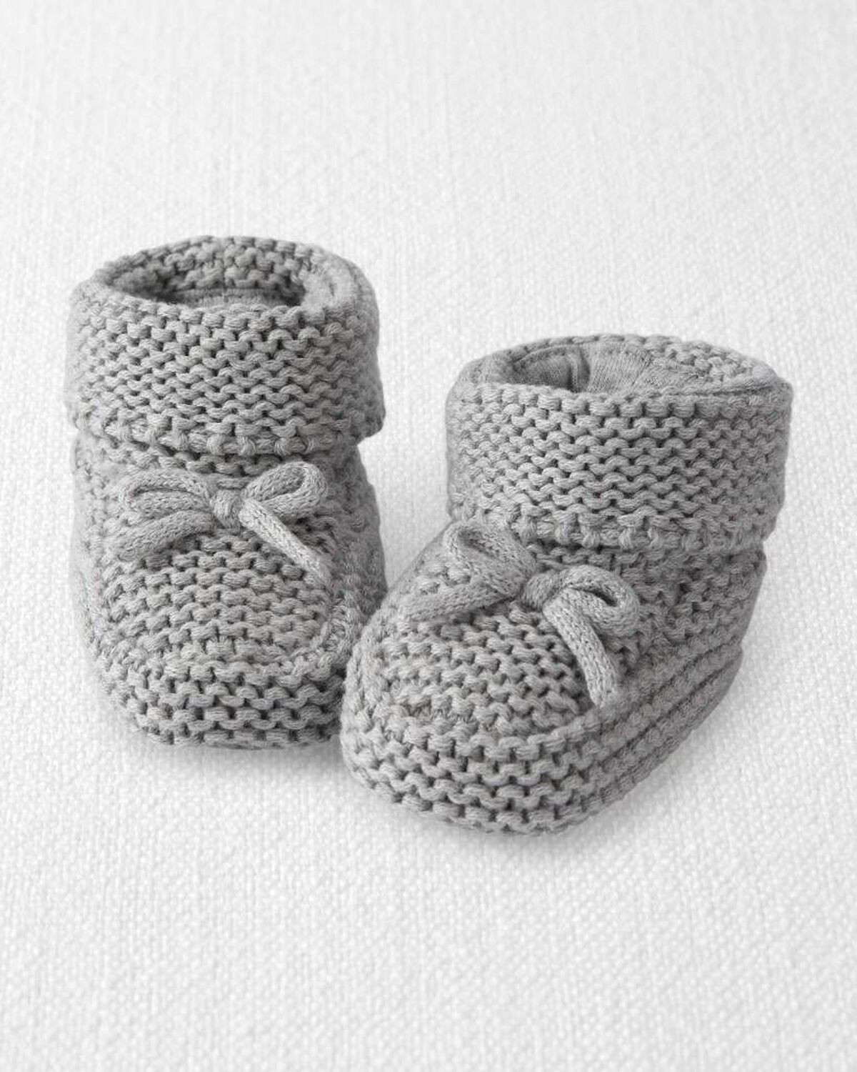 Baby Organic Cotton Crochet Booties in Gray | Carter's Inc