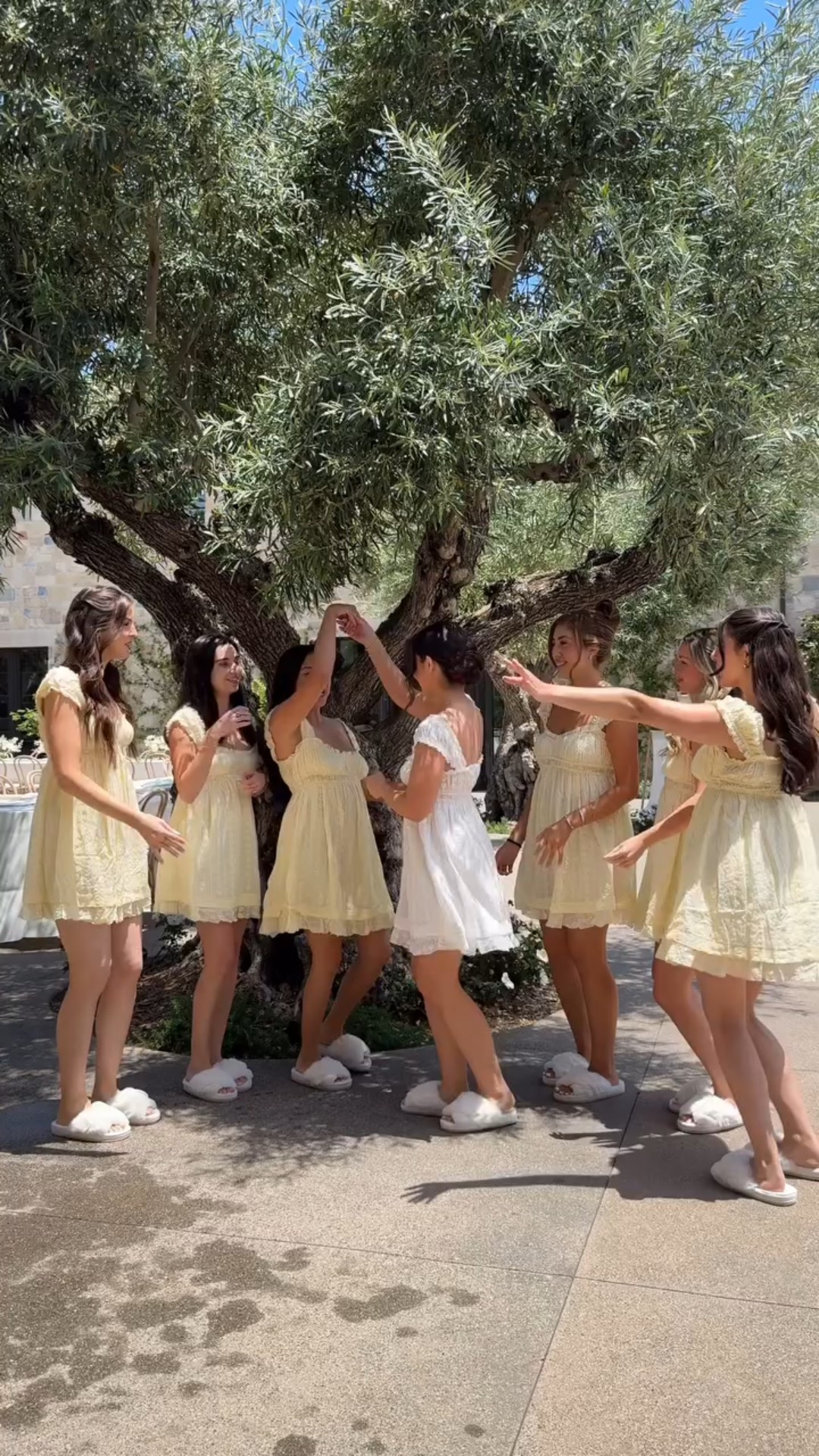 i’m obsessed with our @princesspollyboutique getting ready outfits 🤩 i couldn’t have done this without them 💛 

#socalwedding #bridesmaid #getready 

morning of wedding day, before the wedding, bridesmaids outfit inspo, getting ready outfits, bridesmaids dresses, princess polly inspo, slip dress, yellow dress, wedding day outfit inspo, bridal