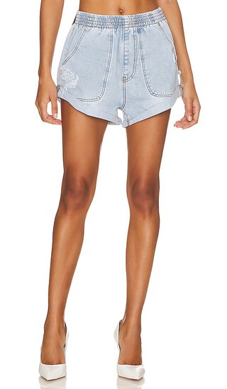 Hunters Mid Length Relaxed Short in Blue Latte | Revolve Clothing (Global)