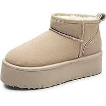DREAM PAIRS Platform Mini Boots for Women Genuine Suede, Winter Ankle Snow Boots with Memory Foam... | Amazon (CA)