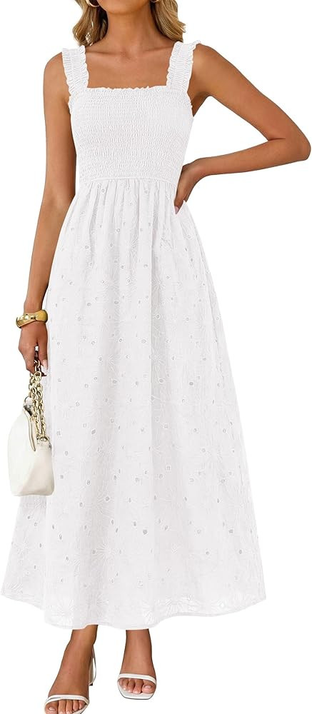 KIRUNDO Summer Lace Dress Vacation Outfits for Women 2026 Wedding Guest Dresses Maxi Beach Boho S... | Amazon (US)