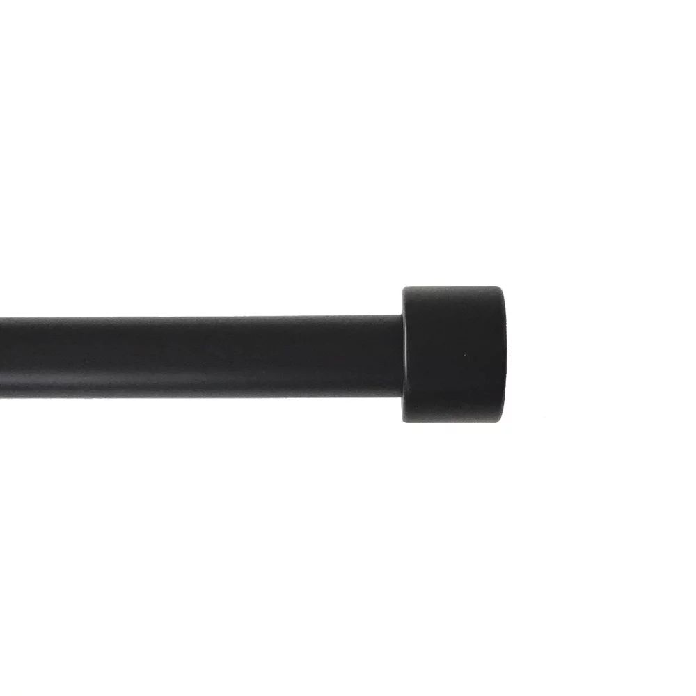 Mainstays End Cap 3/4" Single Curtain Rod, 30-84", Matte Black | Walmart (US)