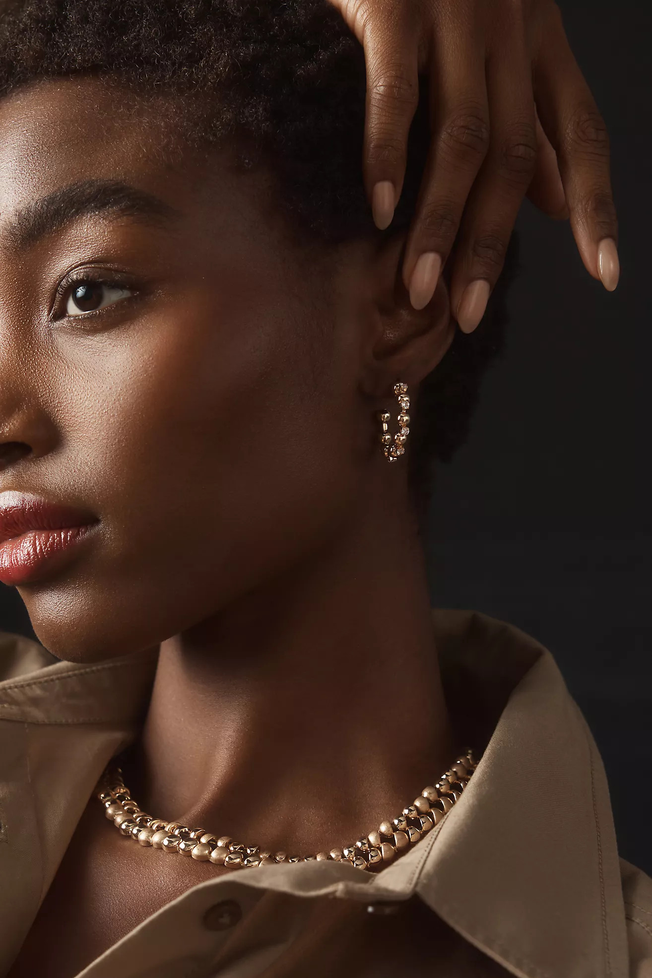 Small Ball Open Hoop Earrings | Anthropologie (US)