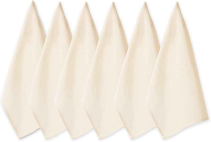 DII Basic Solid Dishtowel Collection Cotton Flat Woven, Small Set, 18x28, Natural, 6 Piece | Amazon (US)