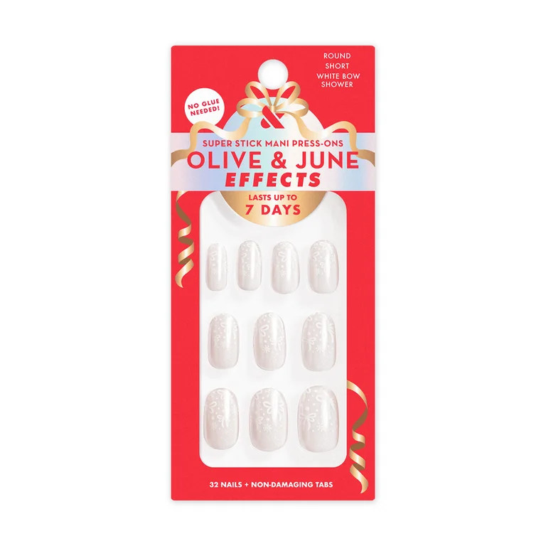 Olive & June Super Stick Effects White Bow Shower, Short, Round - Walmart.com | Walmart (US)