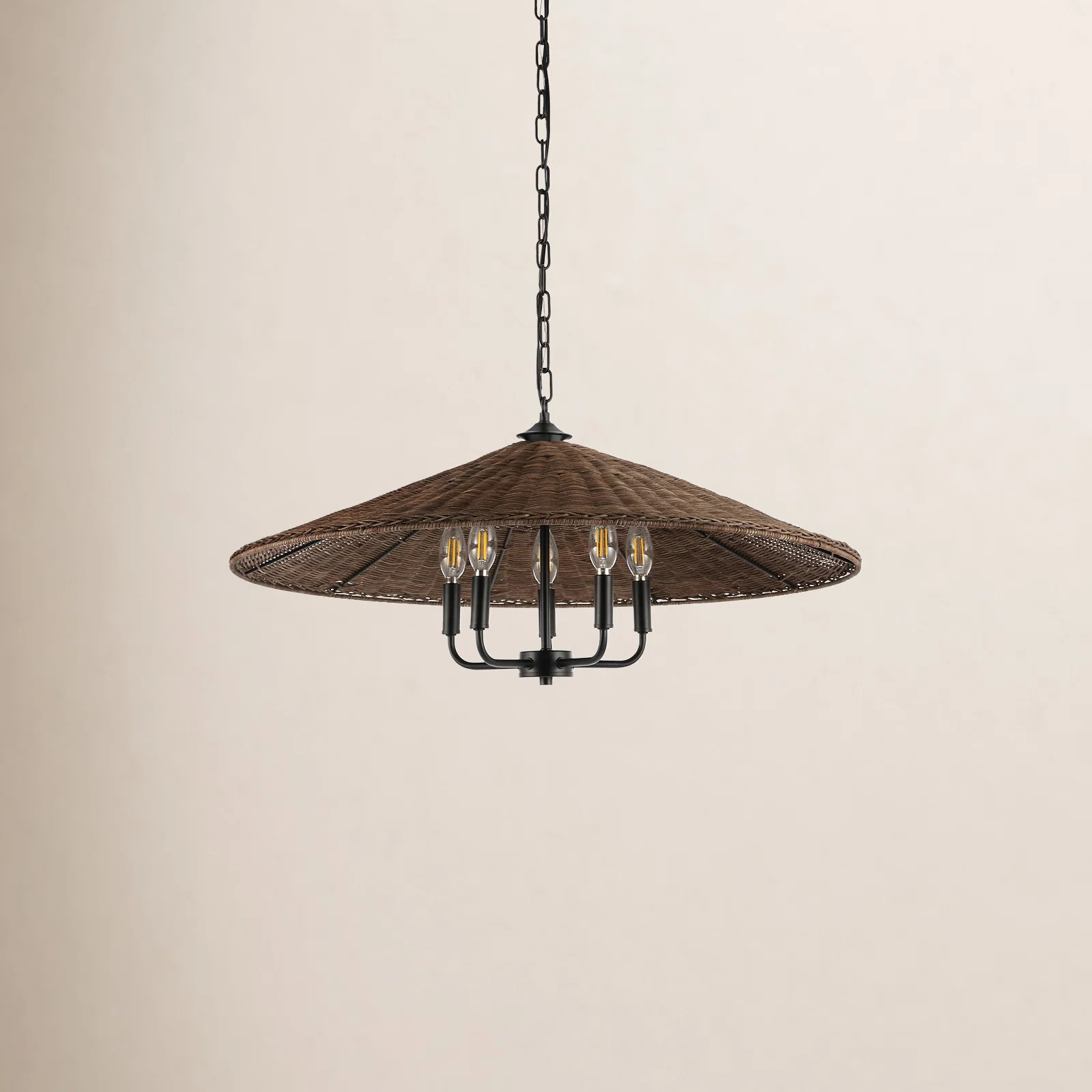 Venie 5 Light Rattan Dimmable Pendant | Birch Lane