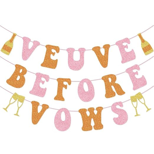 Veuve Before Vows Banner for Veuve Themed Bachelorette Party Veuve Bridal Shower Engagement Party... | Amazon (CA)