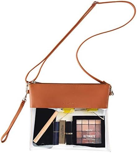 Vorspack Clear Crossbody Purse Stadium Approved PU Leather Clear Concert Bag | Amazon (US)
