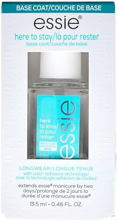 essie salon quality nail care, vegan formula, clear base coat, Here To Stay, 0.46 fl oz | Amazon (US)