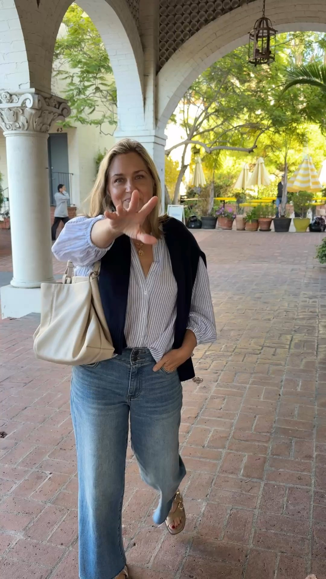 $12 shirt, $54 jeans, $54 purse, oversized cashmere sweater, $119 and the best I’ve ever had! ￼