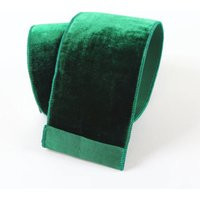 Farrisilk Wired Ribbon | Emerald Green Velvet Reversible 2.5"" X 10Yds Used For High End Home Decor & Beautiful Bows | Etsy (US)