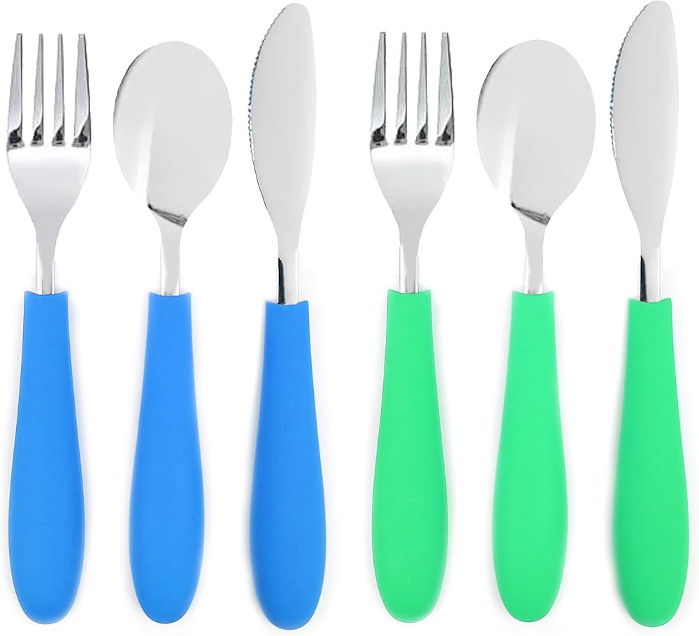 Elk and Friends Kids Silverware with Silicone Handle | Childrens Safe Flatware | Kids Utensils | ... | Amazon (US)