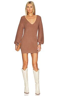 MAJORELLE Riley Sweater Dress in Light Brown from Revolve.com | Revolve Clothing (Global)