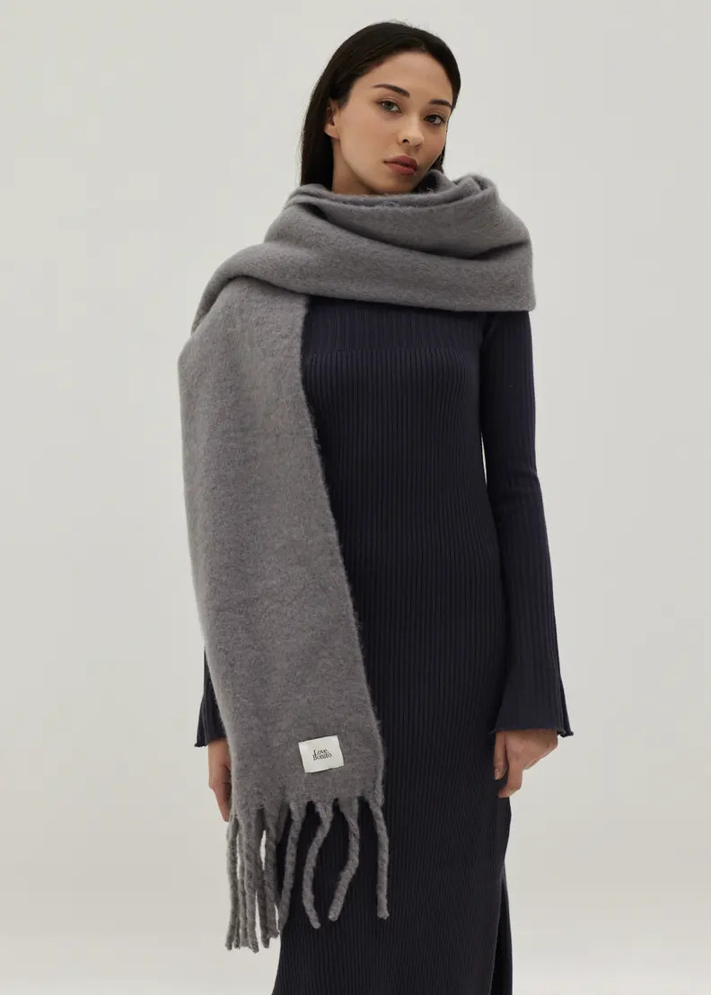Ambrose Oversized Fringe Hem Scarf | LOVEBONITO SINGAPORE PTE LTD