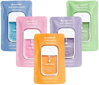 Touchland Power Mist Hydrating Hand Sanitizer TOP 5-PACK | Applelicious, Sandalwood, Lavender, Be... | Amazon (US)
