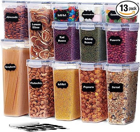 Lifewit 13pcs Airtight Food Storage Containers with Universal Lids, Plastic Cereal Containers Sto... | Amazon (US)