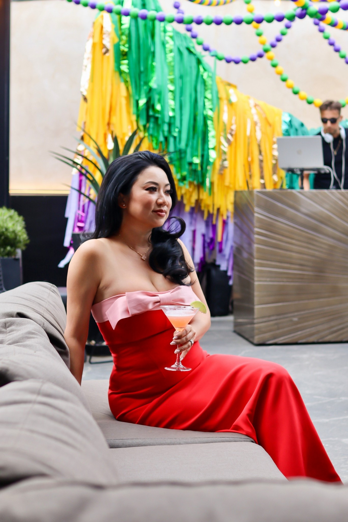 Ivrea Ribbon Dress by Sonya Moda // Fitted slim sleeveless red dress with pink satin trim bow detail on chest and slit at the back. I’m wearing sz small in Lola Red.

#LTKOver40 #LTKMothersDay #LTKootd