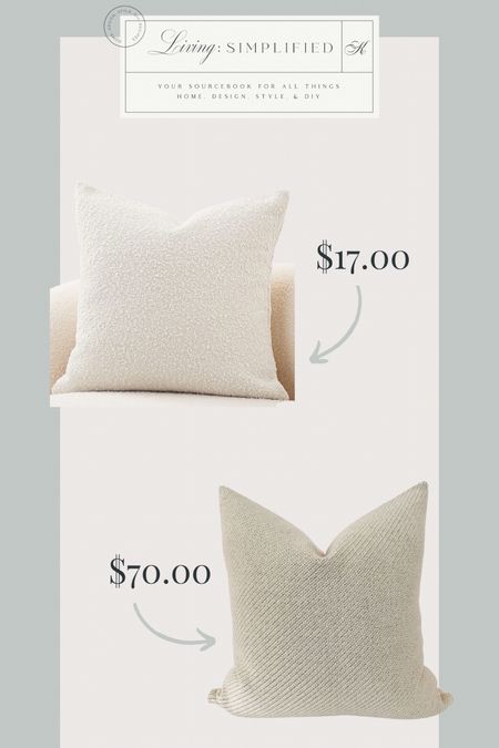 Two gorgeous pillows with very different price points! Loving these two neutral options for styling your home. 



#LTKstyletip #LTKhome #LTKFind