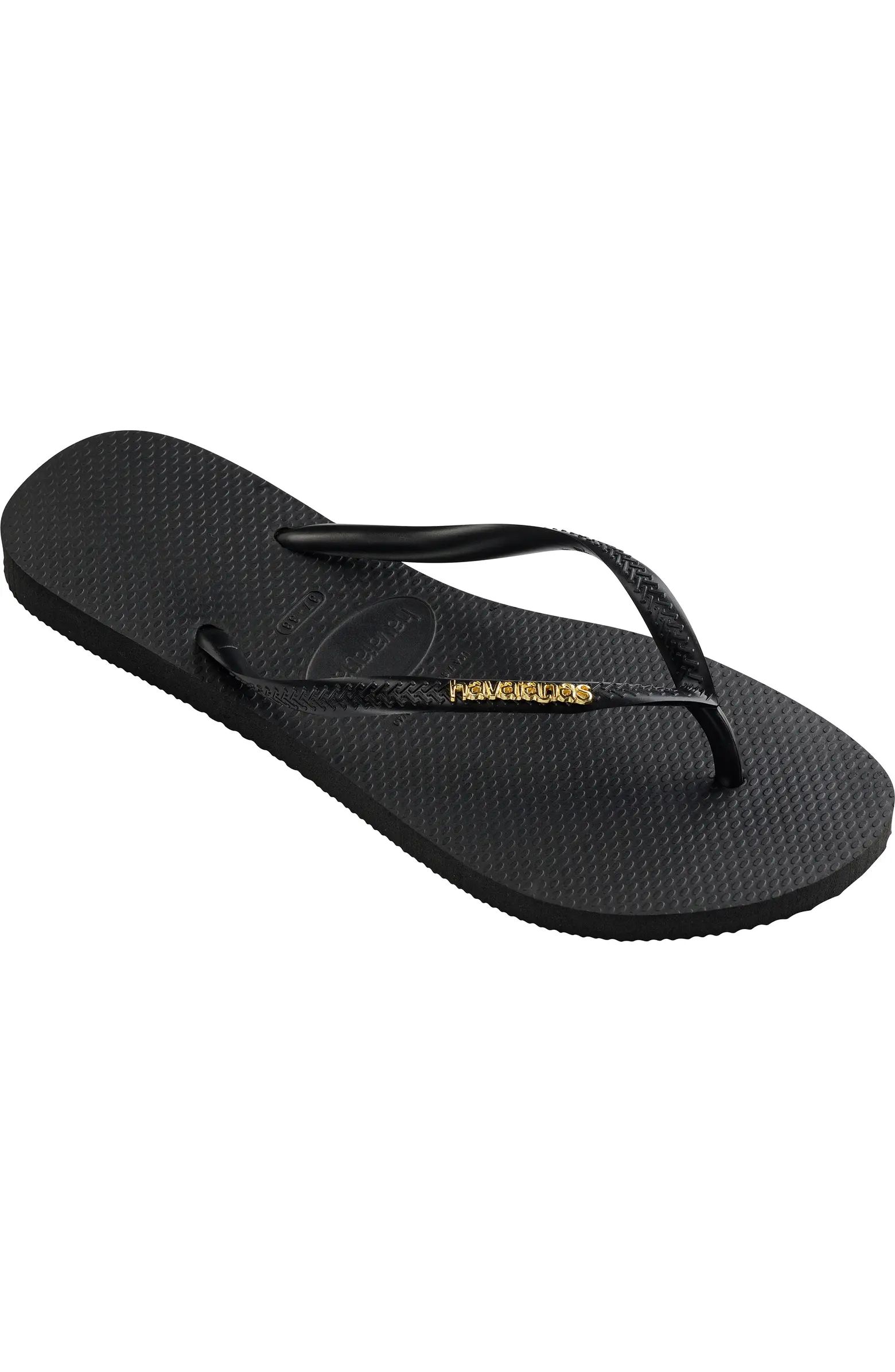 Slim Logo Metallic Flip Flop (Women) | Nordstrom