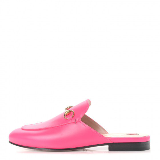 GUCCI Calfskin Womens Princetown Slippers 35.5 Fuchsia | Fashionphile