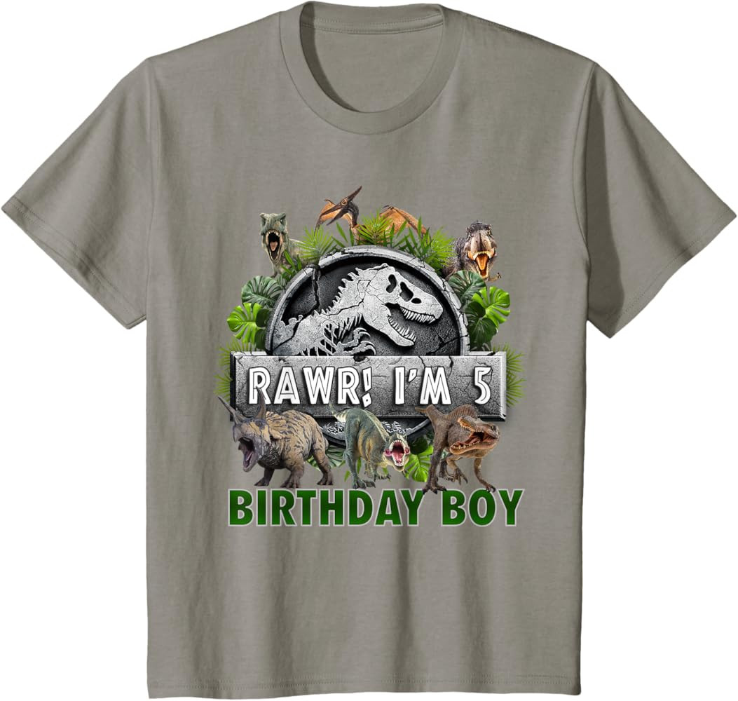 Kids 5 Year Old Shirt 5th Birthday Boy T Rex Dinosaur T-Shirt | Amazon (US)