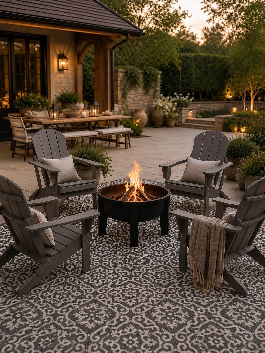 Backyard Gatherings, Elevated ✨🔥

This cozy fire pit setup is what outdoor entertaining dreams are made of. With comfortable Adirondack seating, a statement patterned rug, and a warm fire glowing under the evening sky, this space creates the perfect spot for conversation long after sunset. Whether you’re hosting friends, roasting s’mores with the family, or simply unwinding after a long day, these backyard finds make every night feel a little more special.

Creating a warm, inviting outdoor retreat has never been easier.

Follow @farmtotablecreations on Instagram for more cozy home finds and outdoor living inspiration. 🤍

#LTKHome #BackyardStyle #OutdoorLiving #PatioDecor #FirePitSeason #OutdoorEntertaining #BackyardGoals #OutdoorFurniture #PatioInspiration #CozyOutdoorSpace #HomeDecorFinds #SummerNights #BackyardRetreat #OutdoorDecor #FarmhouseStyle #ModernFarmhouse #OutdoorOasis #LTKFinds #HomeInspiration #FarmToTableCreations

#LTKHome #LTKSaleAlert #LTKSeasonal