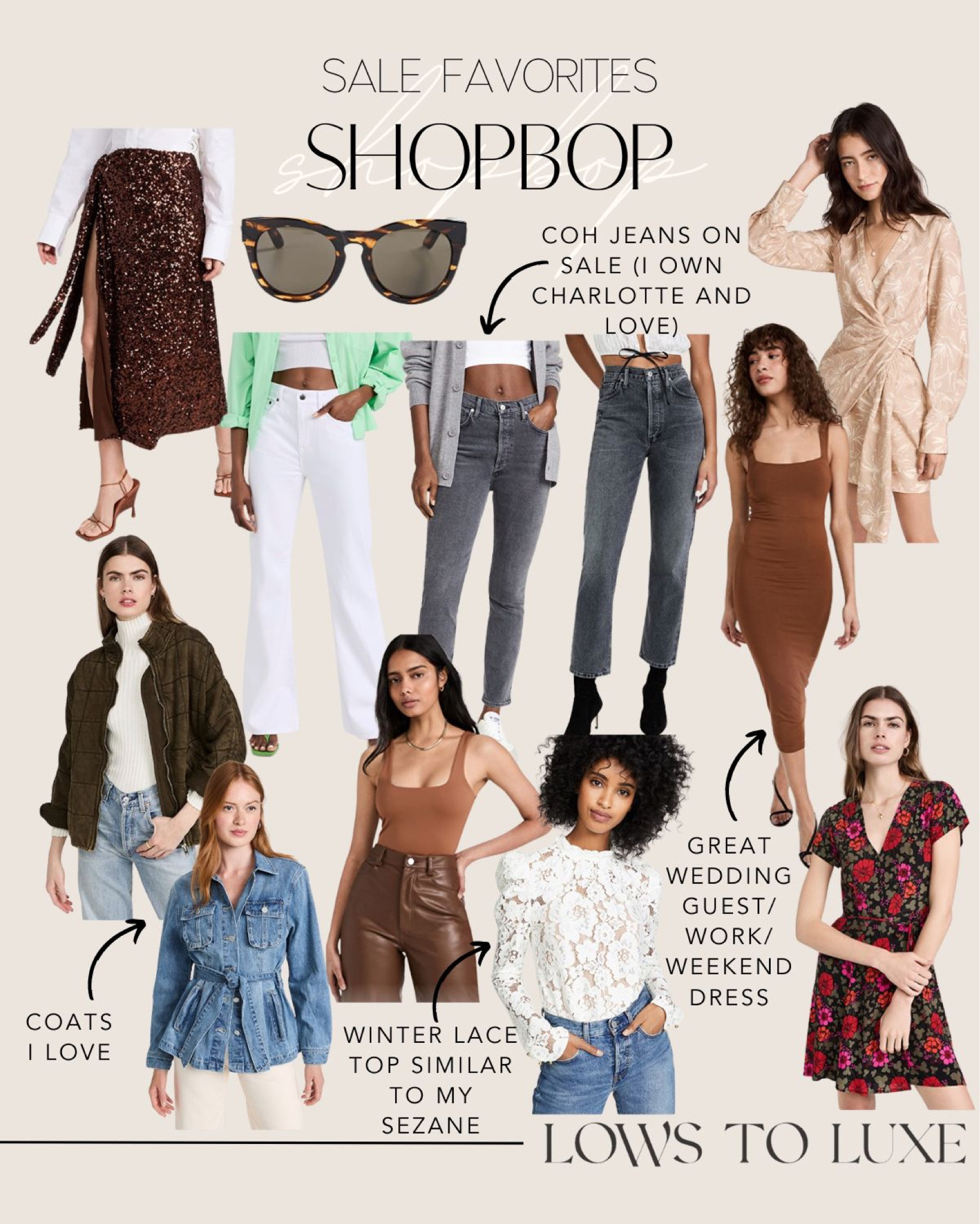 Shopbop sale - black jeans outfit - wedding guest dresses - work to weekend outfits for fall - fall coats - white lace blouse - thanksgiving outfits 

#LTKSeasonal #LTKHoliday #LTKwedding