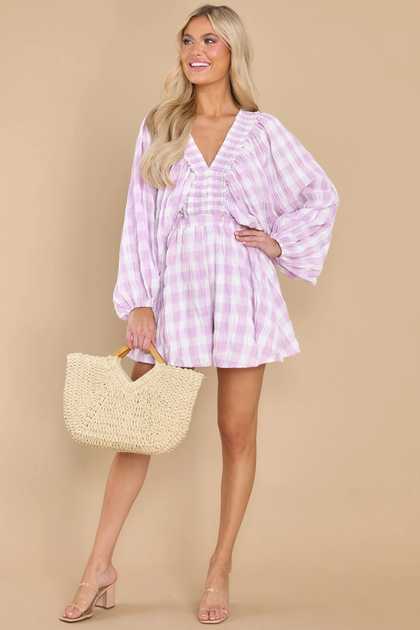 Me First Purple Gingham Romper | Red Dress 